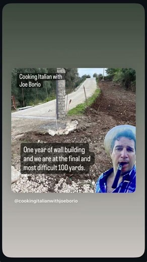 Italian Villa restoration final 100 yards of road and walls! Cooking Italian with Joe