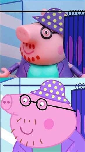 Peppa Pig Historias vs. Juguetes: El Cambio de Look de Papá Pig 👓 #PeppaPig #Shorts