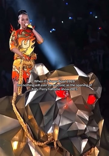 Argue with the wall... the aura was insane.Biggest pop star in the world in 2015 opening the halftime show on a giant mechanical lion ICONIC #superbowl #halftimeshow #katyperry #badbunny #nfl