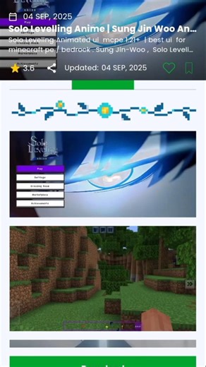 Minecraft Solo leveling anime UI