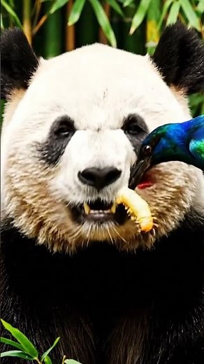 A Bird Helps a Panda in the Most Unexpected Way! 🐼😳