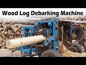 Powerful Wood Debarking Machine | Efficient Log Peeling in Action! 🌲⚙️#woodprocessing #debarker