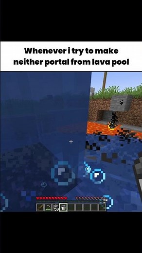 Pov:- Making nether portal from lava pool #minecraft