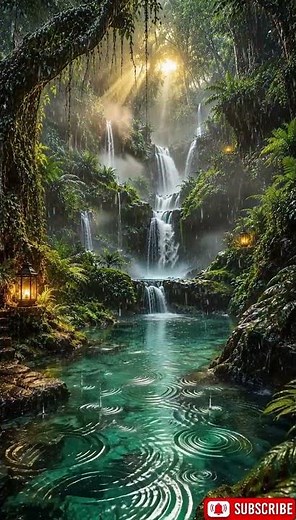 🌧️ Rainy Forest Escape 🌿 Relaxing Rain & Waterfall Sounds for Deep Sleep