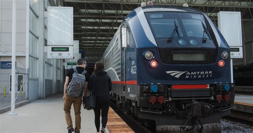 Amtrak train starts daily route between Miami and Chicago.