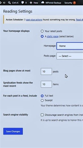 How to Set a Static Homepage in WordPress | Beginner Tutorial (2026) #wordpresstips #shorts