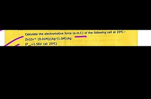 Calculate the electromotive force (e.m.f.) of the following cel... | Filo