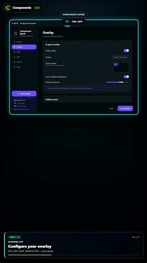Gaming BLIND without this — live CPU/GPU overlay on Windows (Components Speed)