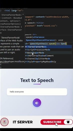 text to speech in HTML