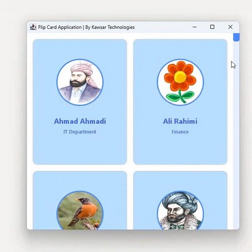 Modern Java Swing Flip Card UI | Smooth Front & Back Animation (Fetch Data from MySQL Database)