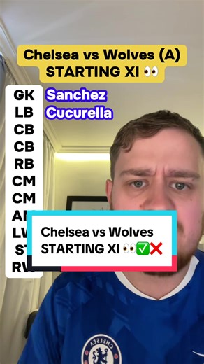 Chelsea STARTING XI vs Wolves (A) 👀 #chelsea #wolves #startingxi #premierleague #football
