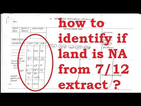 how to identify NA land from 7/12 extract by Adv. Tanmay Ketkar