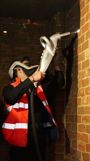 Removing heavy smoke damage with our 500W laser cleaner