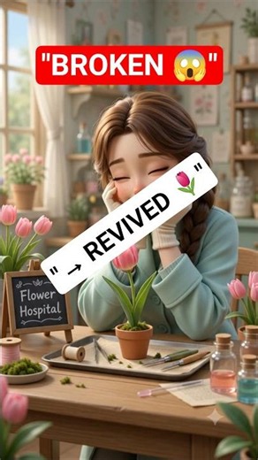 "This broken tulip was saved in 10 seconds 🌷💉"