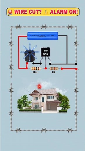 Wire Cut Security Alarm Circuit | Instant Intruder Alert System | DIY Electronics #viral#shorts