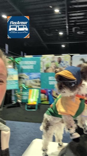 Charlie has visited us several times. His owner brings him when he gets a new Flexarmor sprayed RV roof. His owner is pretty smart, always brings his new RV to get the best RV roof out there. #rvroof #flexarmor