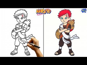 Gaara Drawing Full Body || How to Draw Gaara from Naruto Easy Step by Step