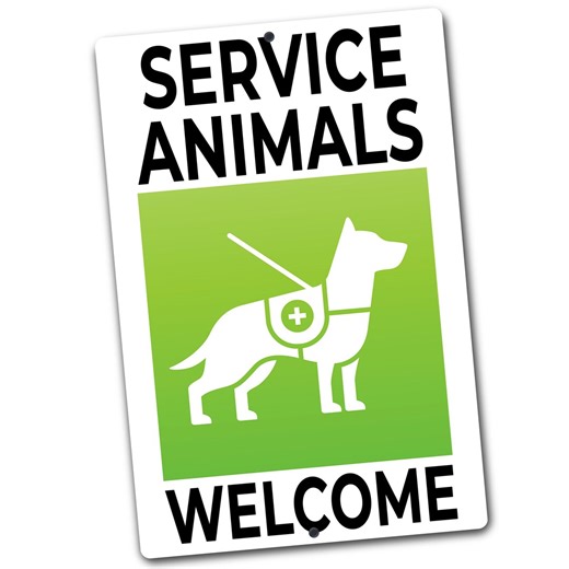 Service Animals Welcome Sign, Metal Aluminum Indoor or Outdoor Sign With Service Dog Symbol, Pet Friendly Business or Office Decor - Etsy