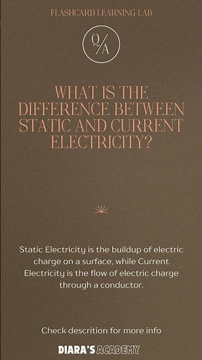 What is the difference between Static and Current Electricity #learnphysics #quiz #physicsquiz