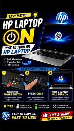 How to Turn ON HP Laptop | Beginner's Guide (2026 #shorts