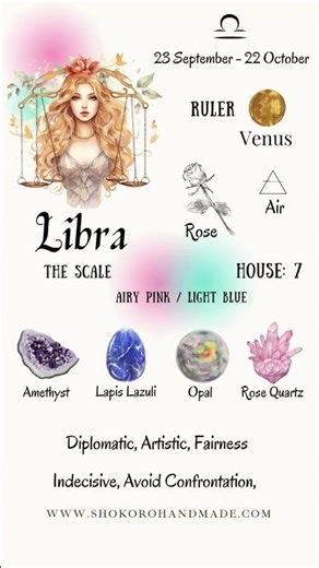 Libra Zodiac Sign Personality Traits, Birthstones and Crystals Libra #gemstonejewelry