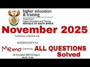 Mathematic N4 November 2025 Complete Question Paper memo