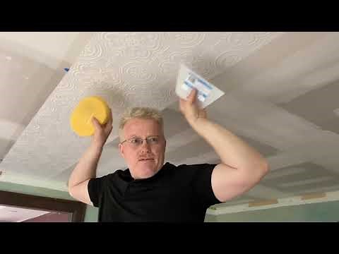 How to Hang Anaglypta Luxury Vinyl Wallpaper on a Ceiling - Spencer Colgan
