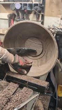Time lapse hollowing layered the walnut bowl. #woodworking #woodturning #handmade #walnut #relax