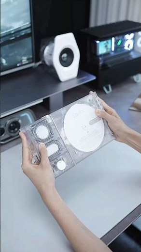 Unboxing The Aesthetic Transparent Bluetooth CD Player #cdplayer #aesthetic #music #gadget #fyp