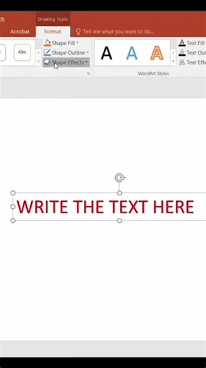 how we add shadow in the text in the PowerPoint