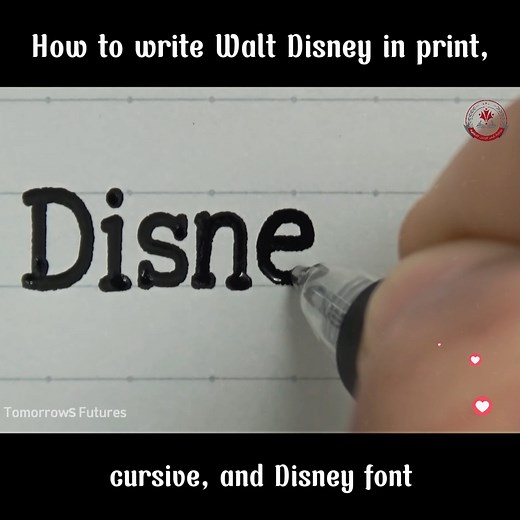67K views · 333 reactions | How to write Walt Disney in print, cursive, and Disney font - Neat handwriting - Calligraphy | Tomorrows futures | Facebook