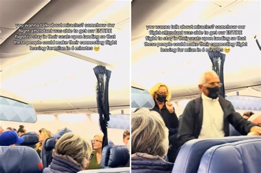 Delta says stay seated so passengers can make connection—watch what happens