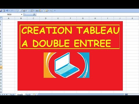 #1 EXCEL : création tableau à double entrée