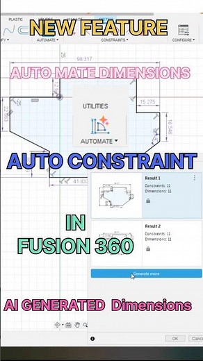 New Feature Automatic 2D sketch Dimensions in fusion 360#autodeskfusion360 #cad
