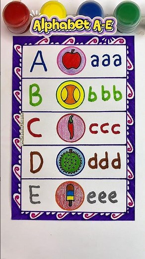 Learn Alphabet Letters A-E with Image Simulation🌈✨ #shorts #shortvideo #education