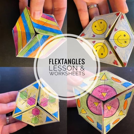 Flextangles #1 Kaleidoscope Paper Fidget: Lesson, Worksheet and Video