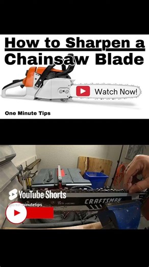 HOW TO SHARPEN A CHAINSAW BLADE-One Minute Tips - Home Repairs - #shorts #chainsaw #diy #how