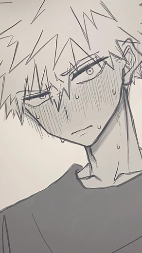 爆豪勝己の照れ顔イラストを描いてみた！