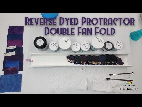Tie Dye Designs: Reverse Dyed Protractor Double Side Fan Fold (Using OWB)