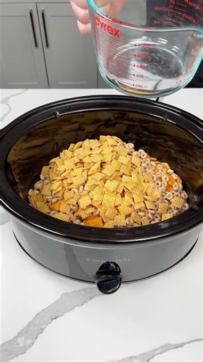 easy crockpot snack this fall chex mix is so good! 🎬 This video was produced by Network Media and Anthony T | Flavor Blender