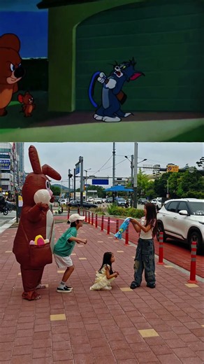 Tom and Jerry (실사판) 토깽이 뭐니??!!#tomandjerry #톰과제리 #shortvideo #shorts #animation #만화 #funny #추천 #fyp