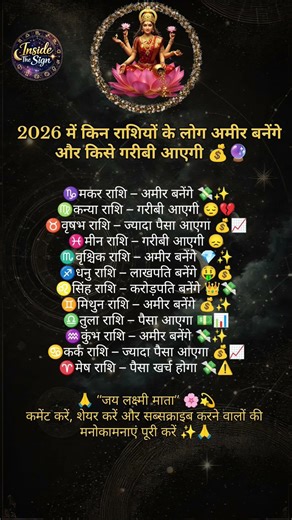 💰 2026: Who gets rich & who faces money problems 🔮✨|Hindi Astrology🔮|Viral Shorts 🚀