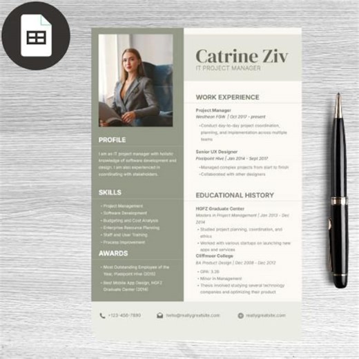 Modèle de CV de responsable informatique principal | CV adapté aux ATS | Mot modifiable - Etsy France