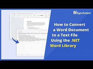 Convert a Word Document to a Text File Using the .NET Word Library