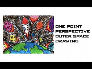One Point Perspective Outer Space Drawing
