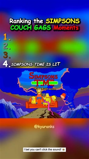 Ranking the Simpsons COUCH GAGS Moments 21 #thesimpsons #usa #shorts