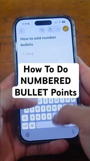 How To Do NUMBERED Bullet Points On Notes App Pn iPhone 📲