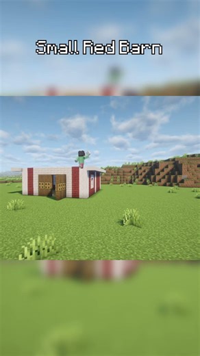 Small Red Barn (Builds) #minecraft #minecraftshorts #shorts