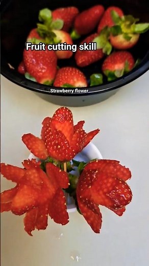 Strawberry 🍓 Flower cutting skill |Fruit carving