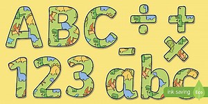 Cute Dinosaur Themed Display Lettering